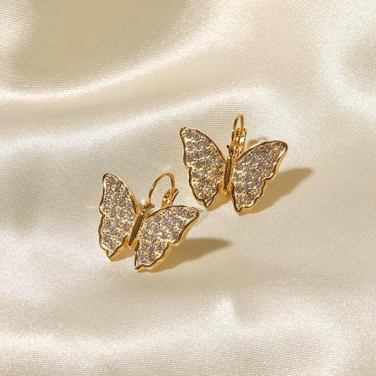 Butterfly Earring w/ Rhinestone