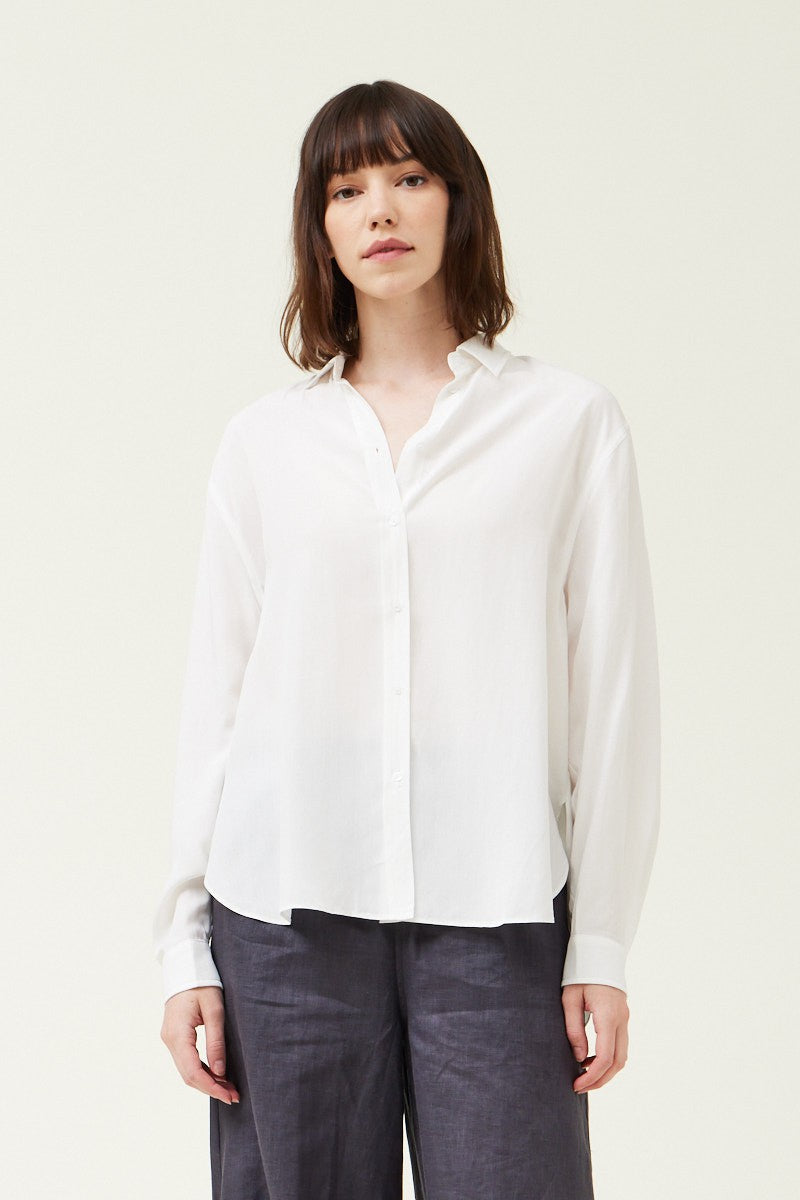 Oversize Solid Button Up