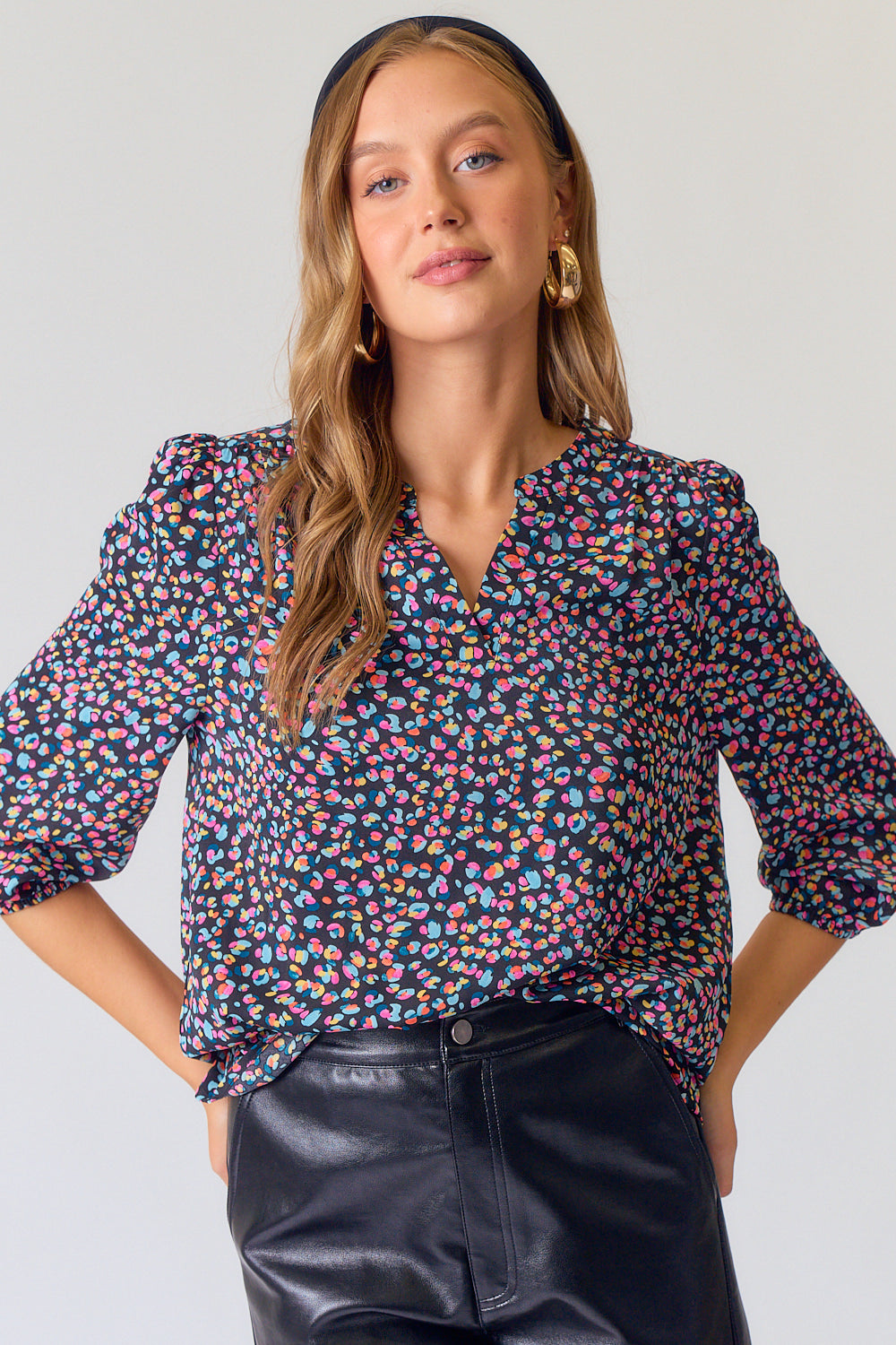 Abstract Leopard Blouse