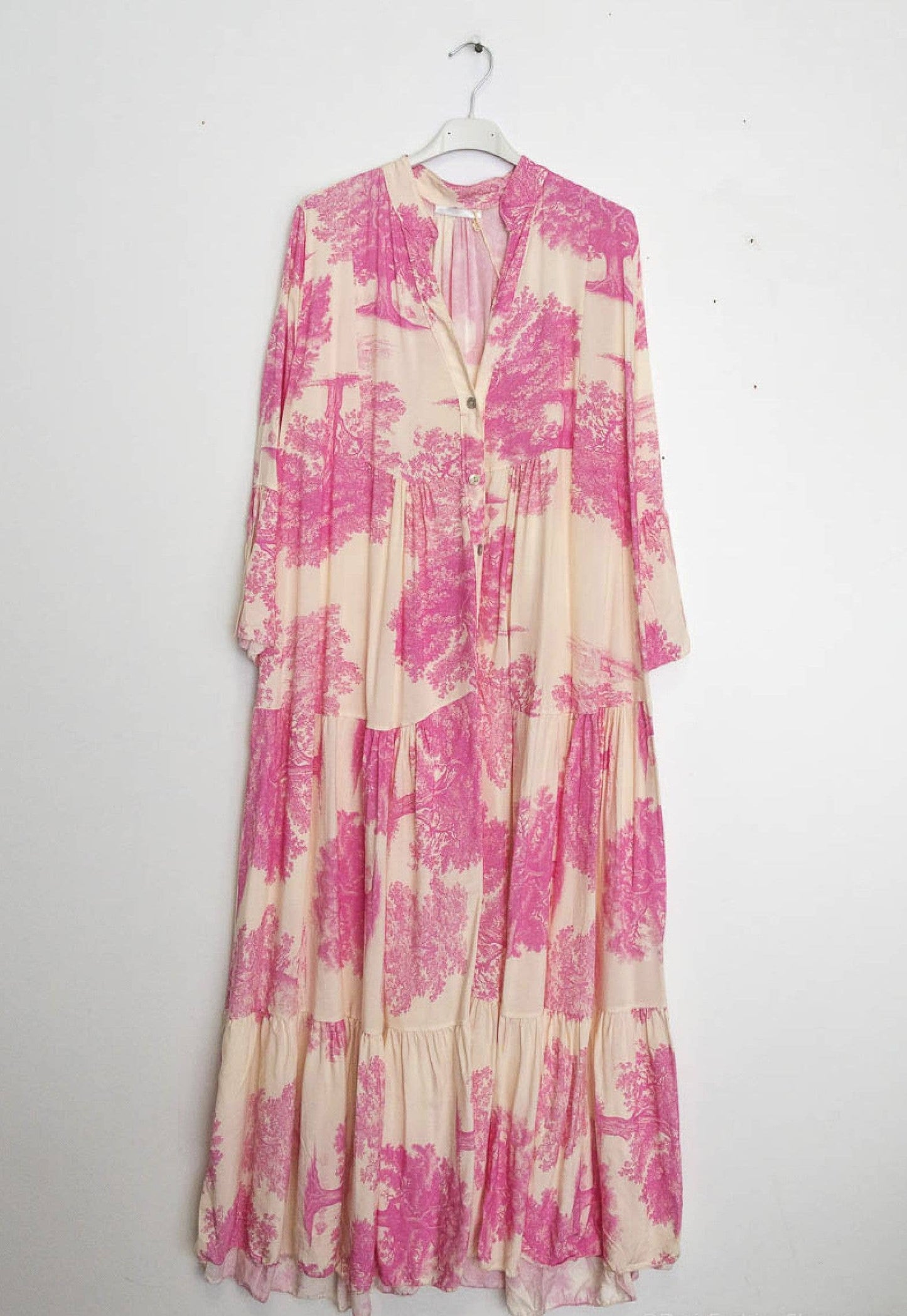 Printed long dress : One size / Navy