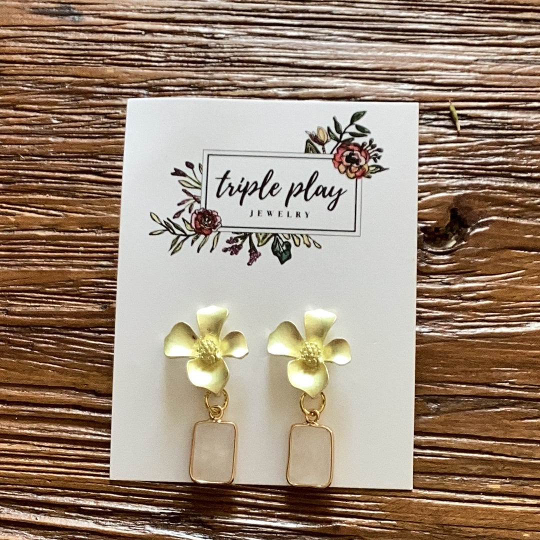 Floral druzy earrings