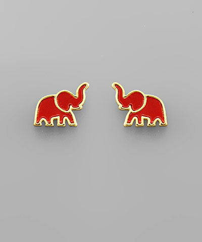 Elephant Enamel Stud