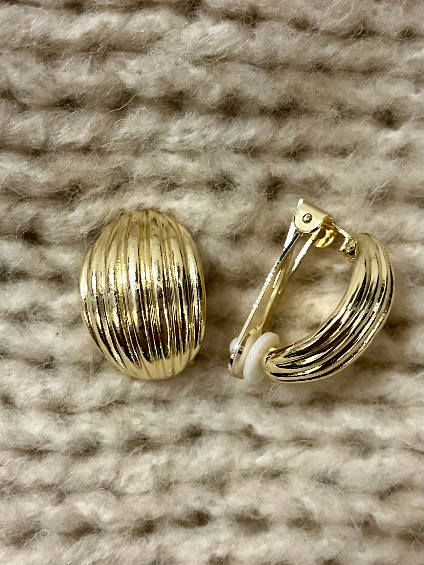 Gold clip on earrings