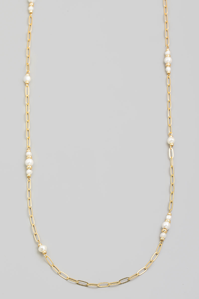 Pearl & Bead Chain Neck