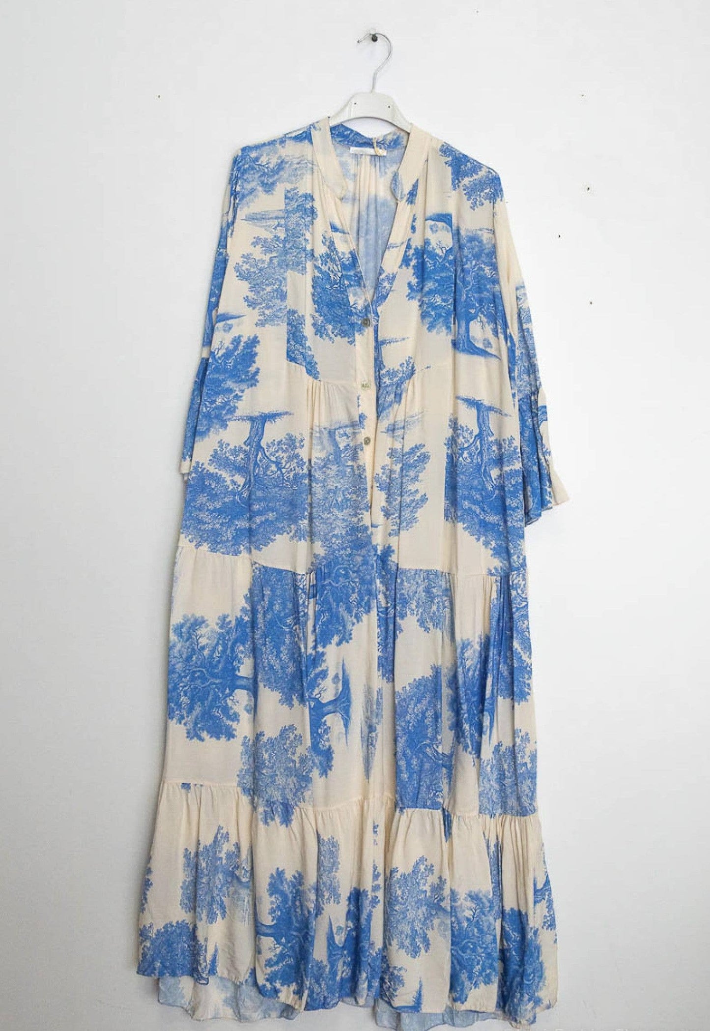 Printed long dress : One size / Navy