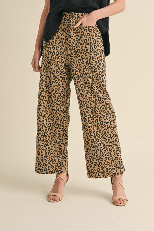 Leopard Print Wide Pant