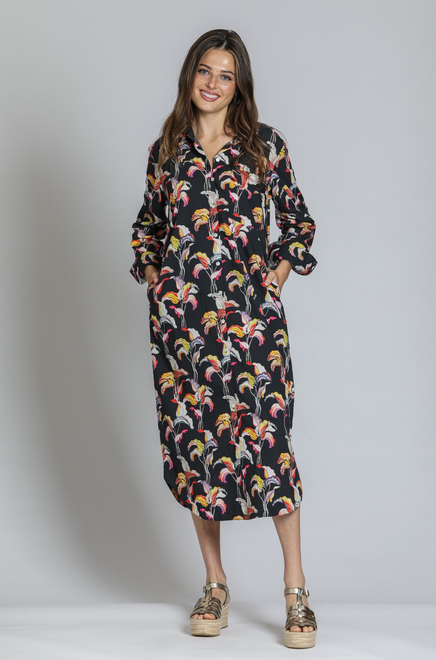 Printed Shirt Dress